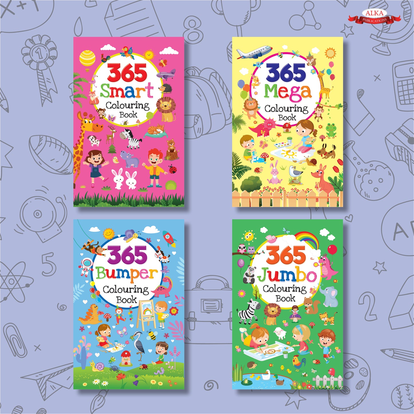 365 Colouring Book (Set of 4 Books)
