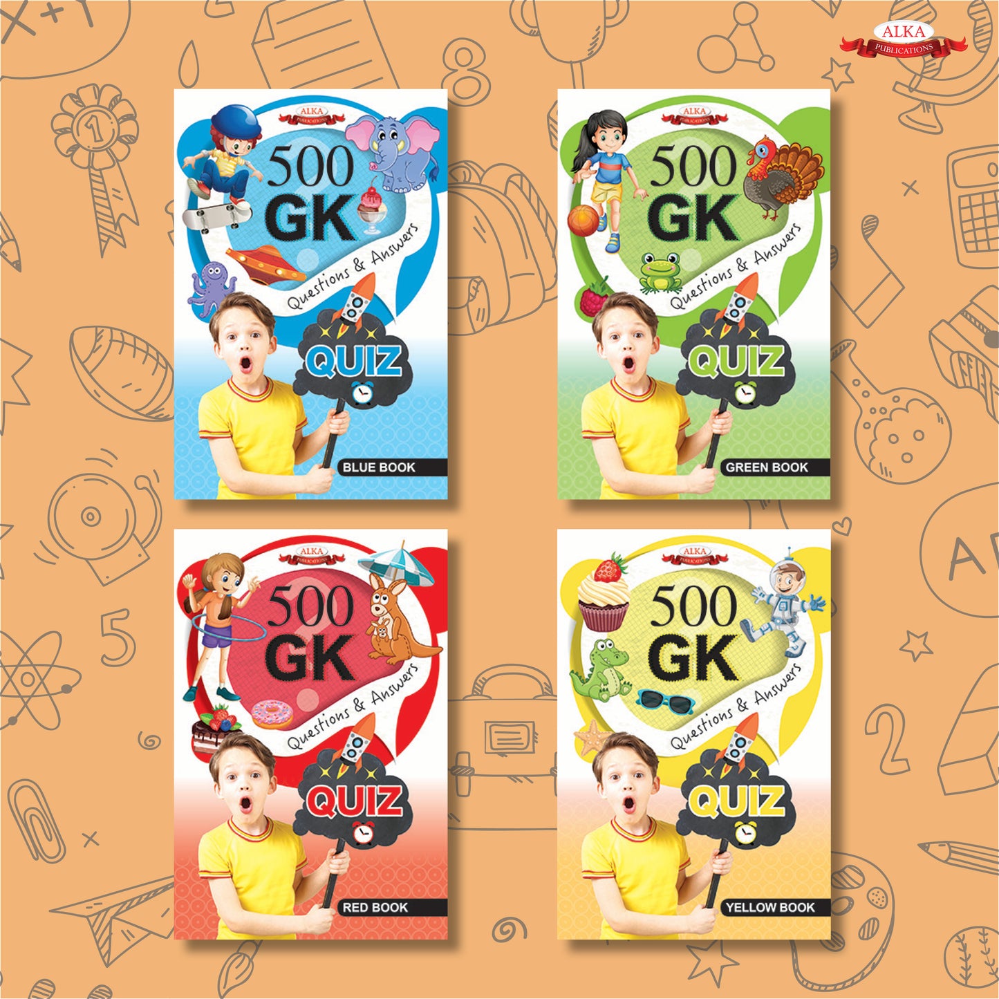 500 Gk Quiz (Set of 4 books)