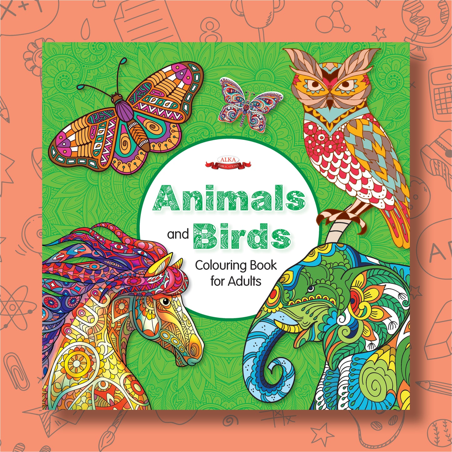 Animals and Birds Colouring Book For Adults