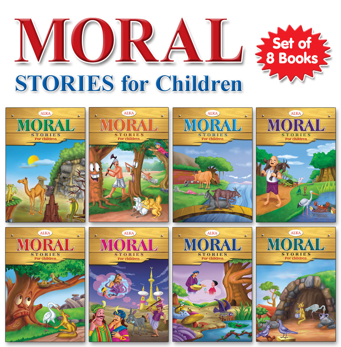 Moral story for children (set of 8 books)