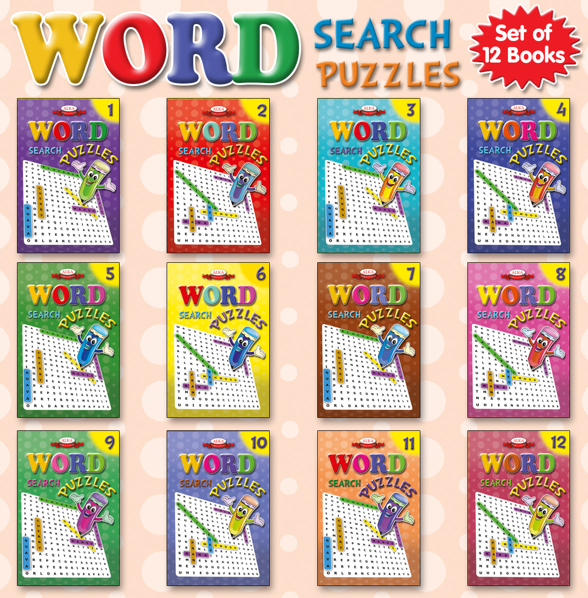 Word search puzzle pad (set of 12 books)